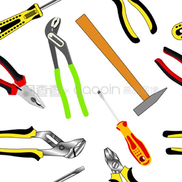 建筑用手工工具的無縫背景 五金工具的時(shí)代演變與應(yīng)用